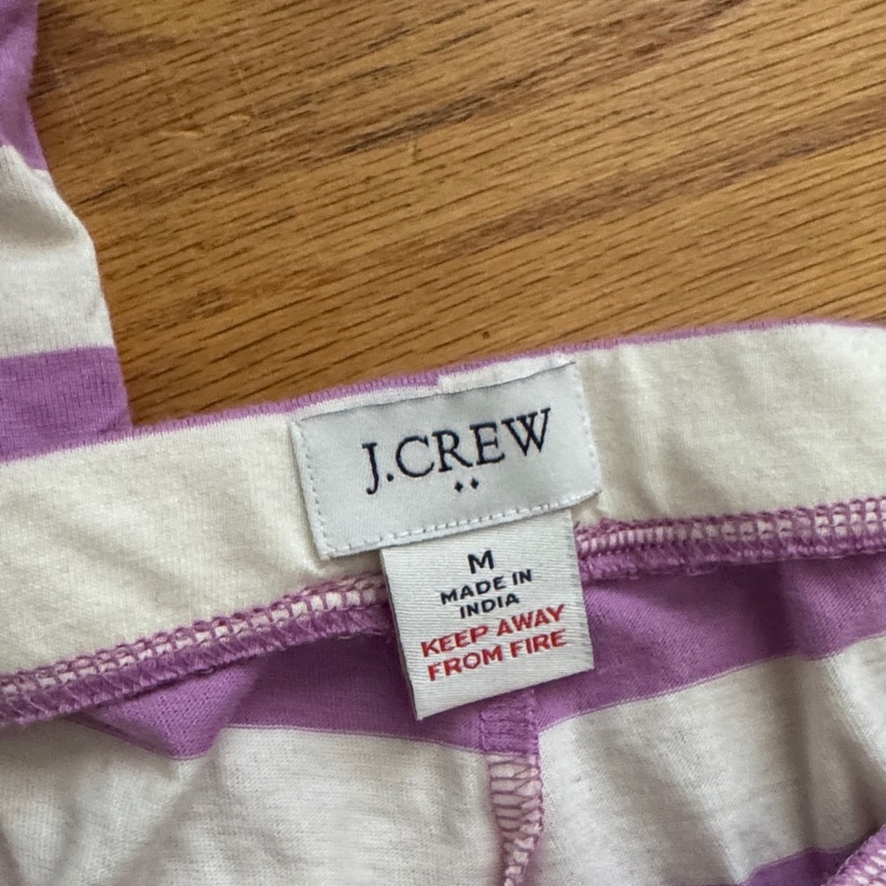 J.Crew Purple and White Striped Cotton Short Pajama Set - Picture 3 of 3